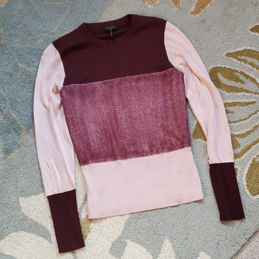rag and bone Marissa burgundy merino sweater S